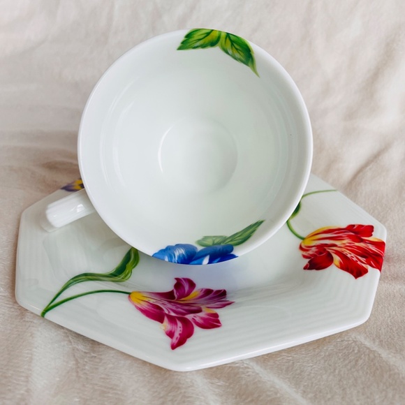 Rare KENZO MAISON Teacup & Saucer Oriental Lillies Aito Japan - Picture 12 of 14